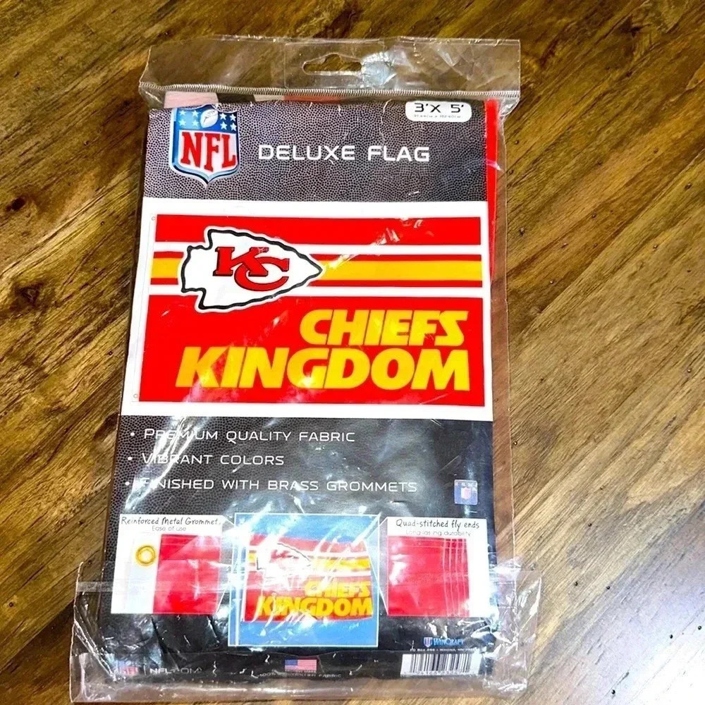NWT NFL Kansas City Chiefs Chiefs Kingdom Premium Flag/Banner 3x5